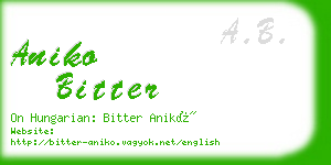 aniko bitter business card